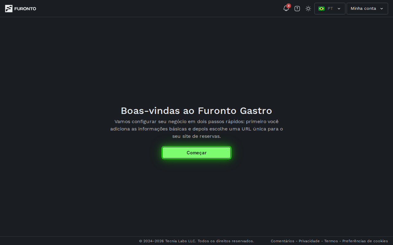 Navegação do fluxo de configuração