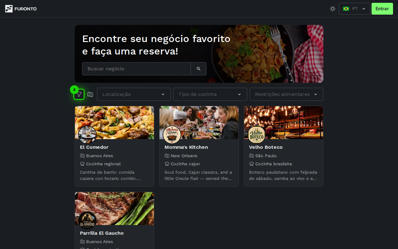 Botão para limpar filtros destacado